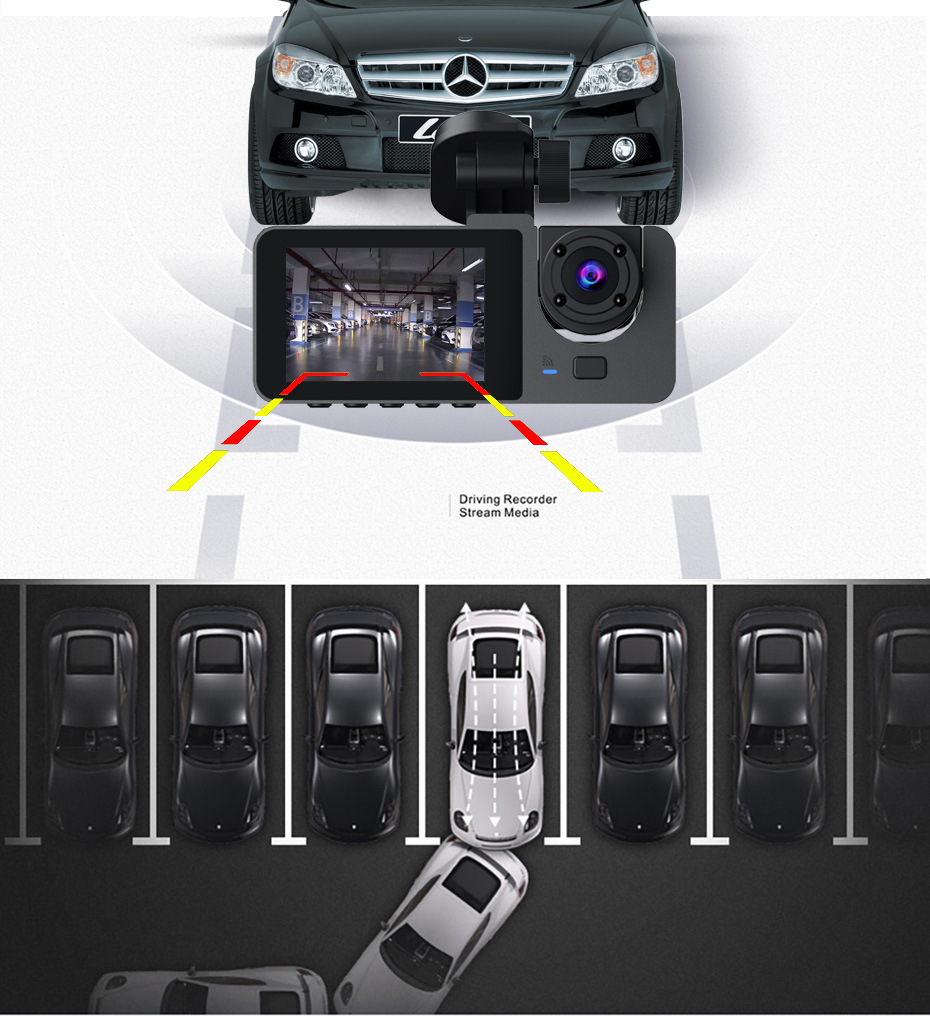 Dash Cam, 3 Channel Dash Cam, 1080P Dash Cam Front ,Inside and Rear