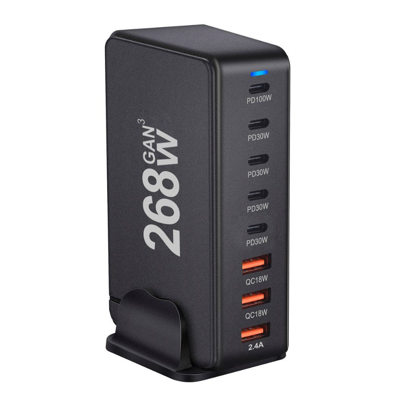 268W Fast Charging Blocks,8Port Fast USB C Charging Station with 5 USB